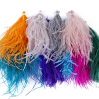 ostrich feathers filament string 4 6 decoration for party dress wedding clothing sewing accessory craft plume 100 hairpcs