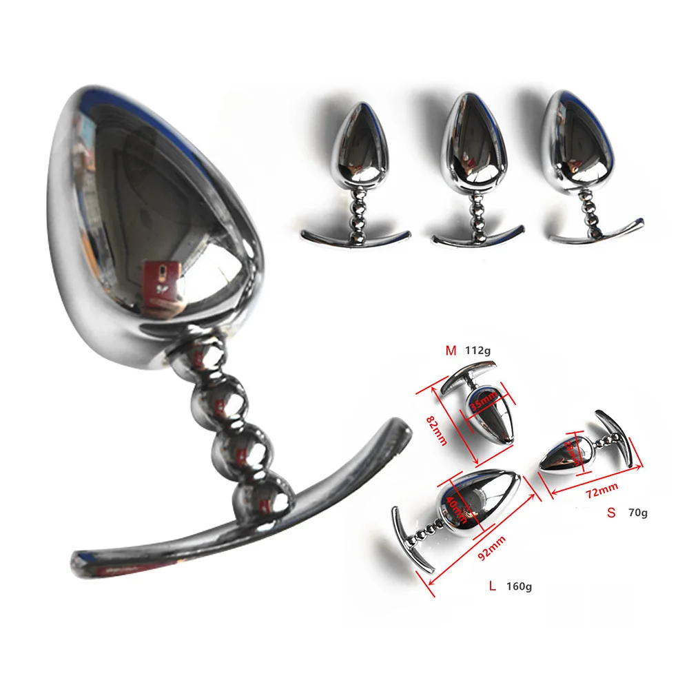 Анальная пробка металлическая расширитель секс-игрушки бисер для взрослых