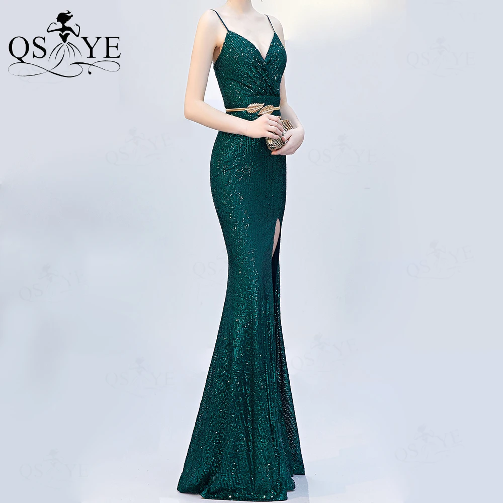 Изумрудно-зеленые вечерние платья на лямках женское длинное вечернее платье с