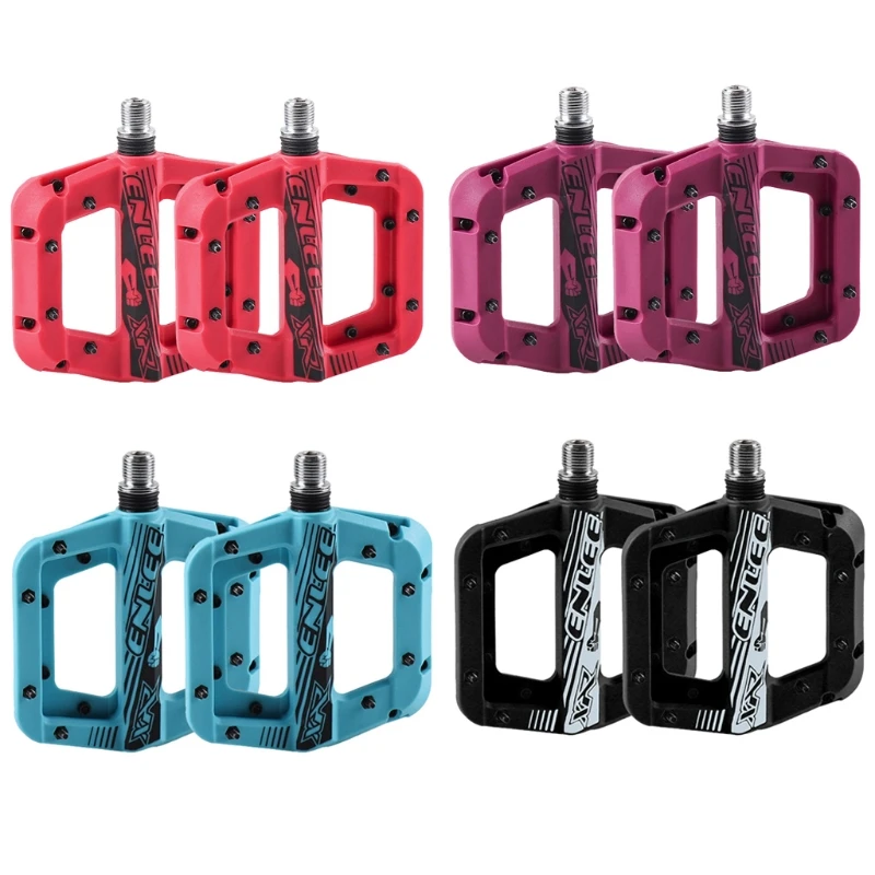 

Bicycle Pedal Nylon Fiber Ultralight Wide Bearing Pedal Flat Platform Pedals 9/16 Inch MTB Bike Bearing Pedals