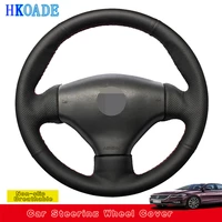 customize diy genuine leather car steering wheel cover for peugeot 206 1998 2005 206 sw 2003 2004 2005 206 car interior