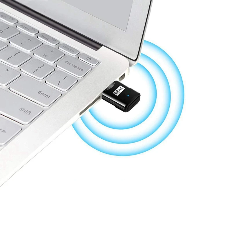 

Mini USB WiFi Adapter Portable 600Mbps Dual Band 2.4G/5.8GHz Wireless Network Card
