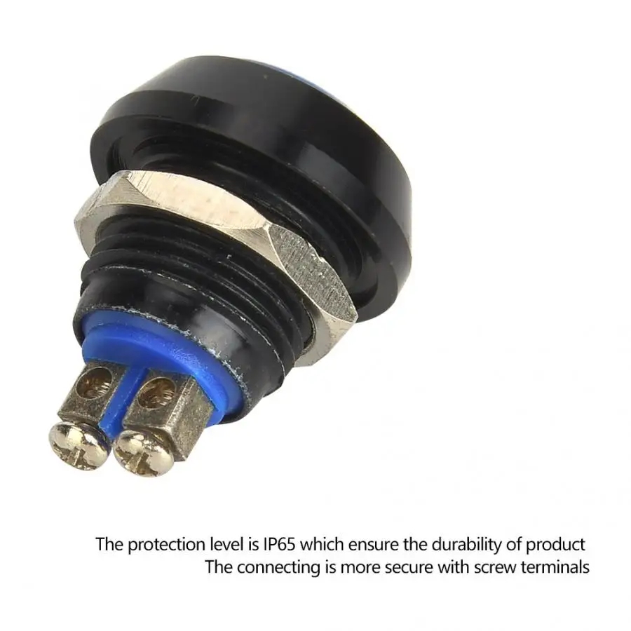 5 шт. Мгновенный Переключатель кнопочный переключатель сброса металла IP65 12 мм