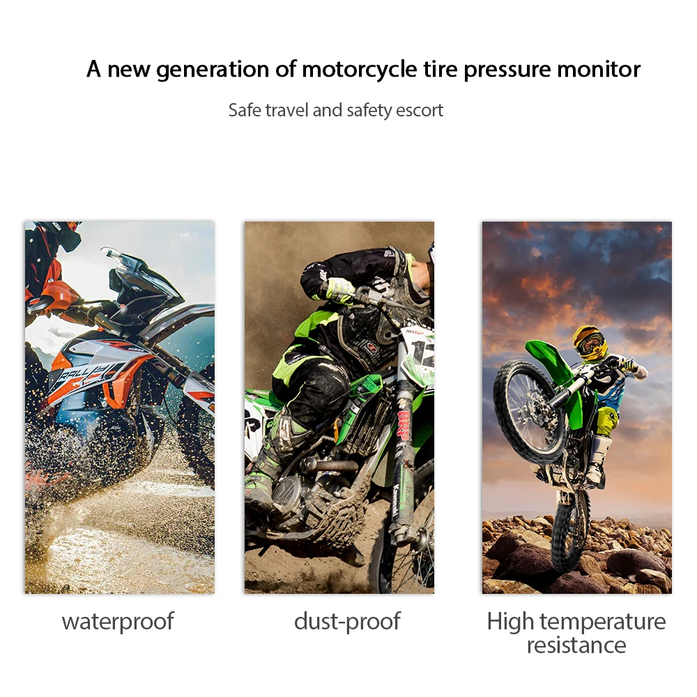Motorcycle TPMS With QC 3.0 Fast Charging USB Output Motorbike Tire Pressure Monitoring System Tyre Temperature Alarm | Автомобили и