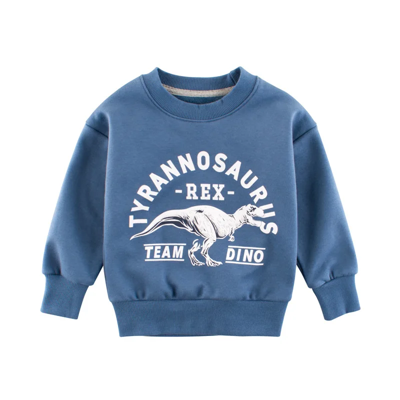 

Children's dinosaur plus velvet sweatshirt sweatshirt fall/winter warmth pullover for kids boys autumn new baby clothes 2-10Year