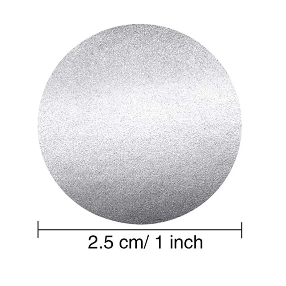 

1 Roll 300pcs Scrape DIY Adhesive Sticker Round Label Paper Gift Decals Silver Bag Stickers Party Favor