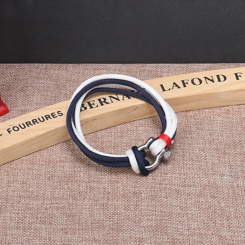 Винтажный Браслет мужские классические ювелирные изделия кожаный веревочный