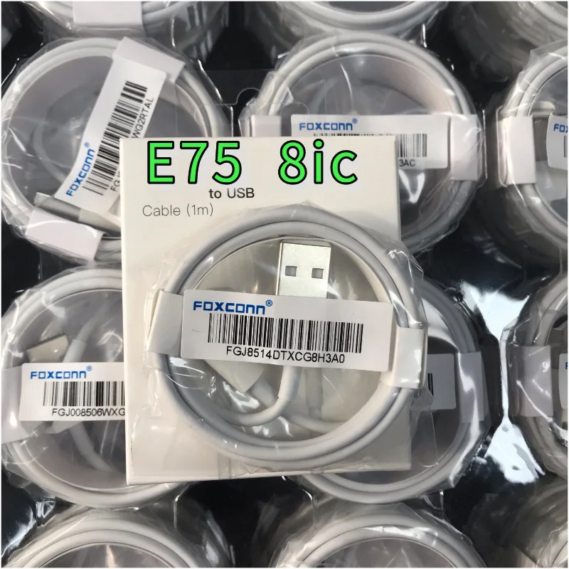 

20Pcs/lot OEM 8ic 1M/3FT E75 chip USB data cable charger cablefrom Foxco For mobile phone 5 5S 6 6s 7 7plus 8 8pl X with packing