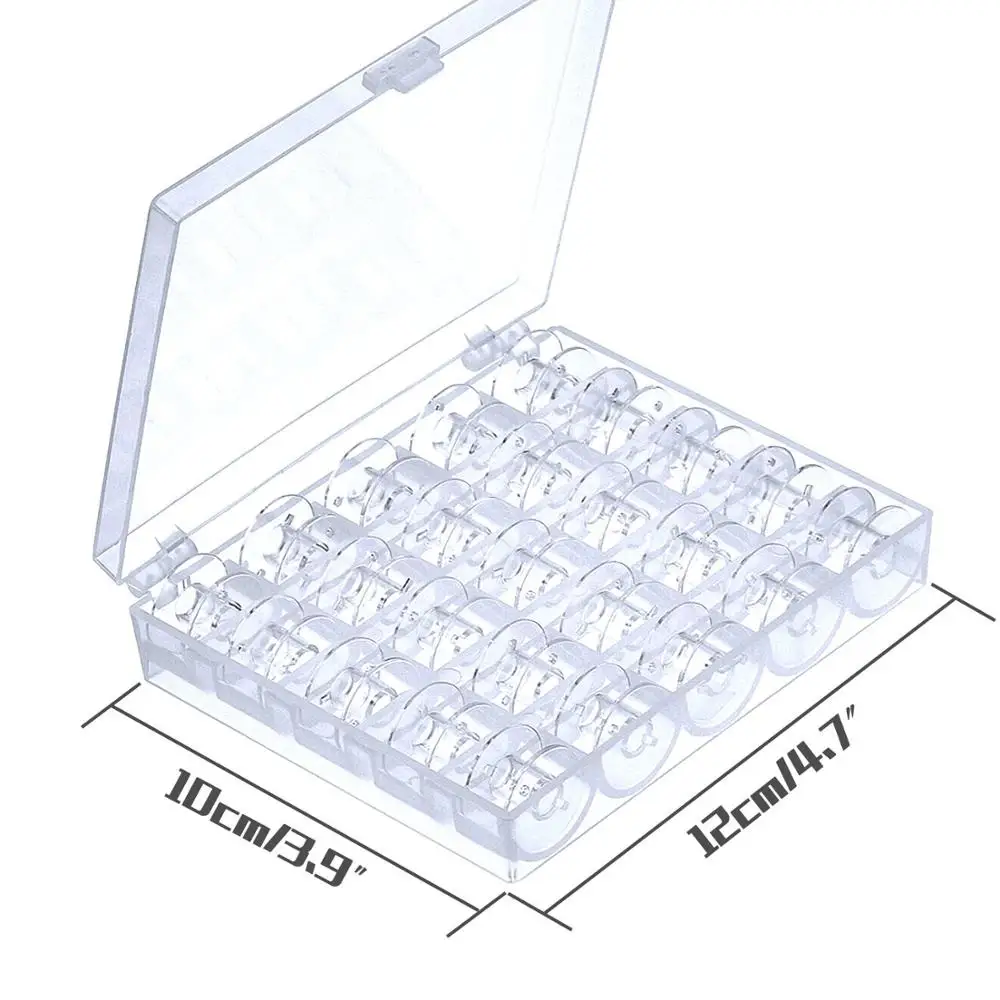 25 шт. Кристальный бобины катушки для швейных машин с ящик хранения Brother Singer Janome