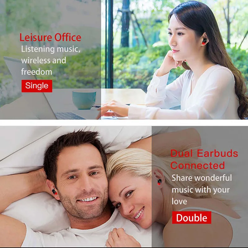 

Stereo Wireless Bluetooth Headset Binaural Earphones for Mobile Phone Game Console PC Computer H-best