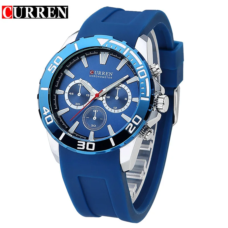 Часы наручные мужские с силиконовым ремешком роскошные модные деловые