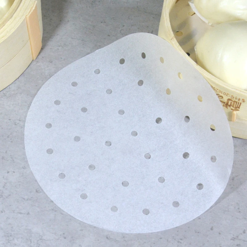 8 дюймов масляная бумага бамбуковая Паровая перфорированная пергаментная