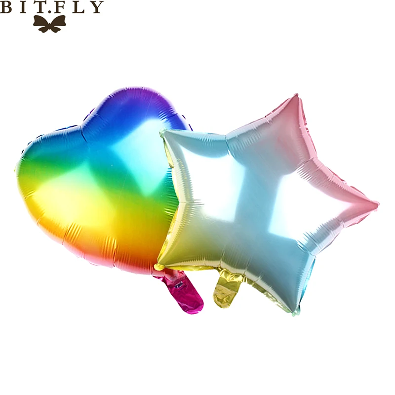 1 шт. 18 дюймов фольгированные шары градиент сердце/звезда воздушный шар Дети день