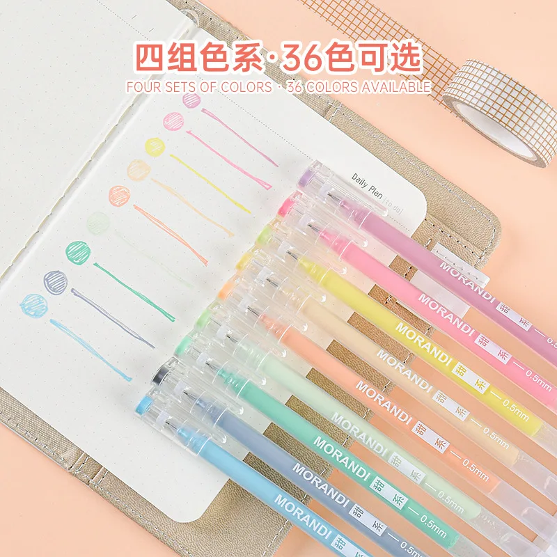 9pcs/set Morandi Color Gel Pens