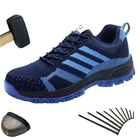 Защитные рабочие ботинки для мужчин и женщин, модные рабочие кроссовки, Рабочая обувь для взрослых со стальным носком, неразрушаемые