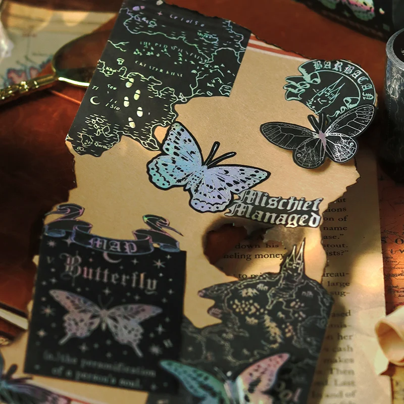 

Ins Creative Gradient Butterfly Sticker Simple Hand Account DIY Decorate Tape Office School Supplies