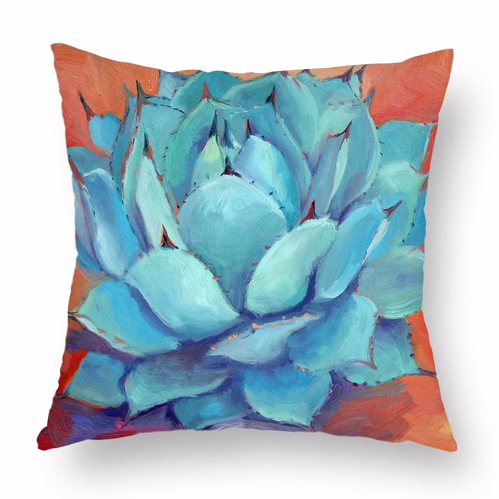 Наволочка для подушки с суккулентами зеленая наволочка дивана автомобиля