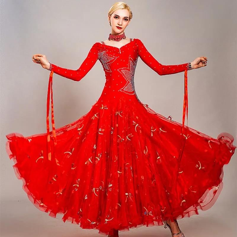 Бальное платье для танцев женское бальное стандартное вальса с бахромой костюмы