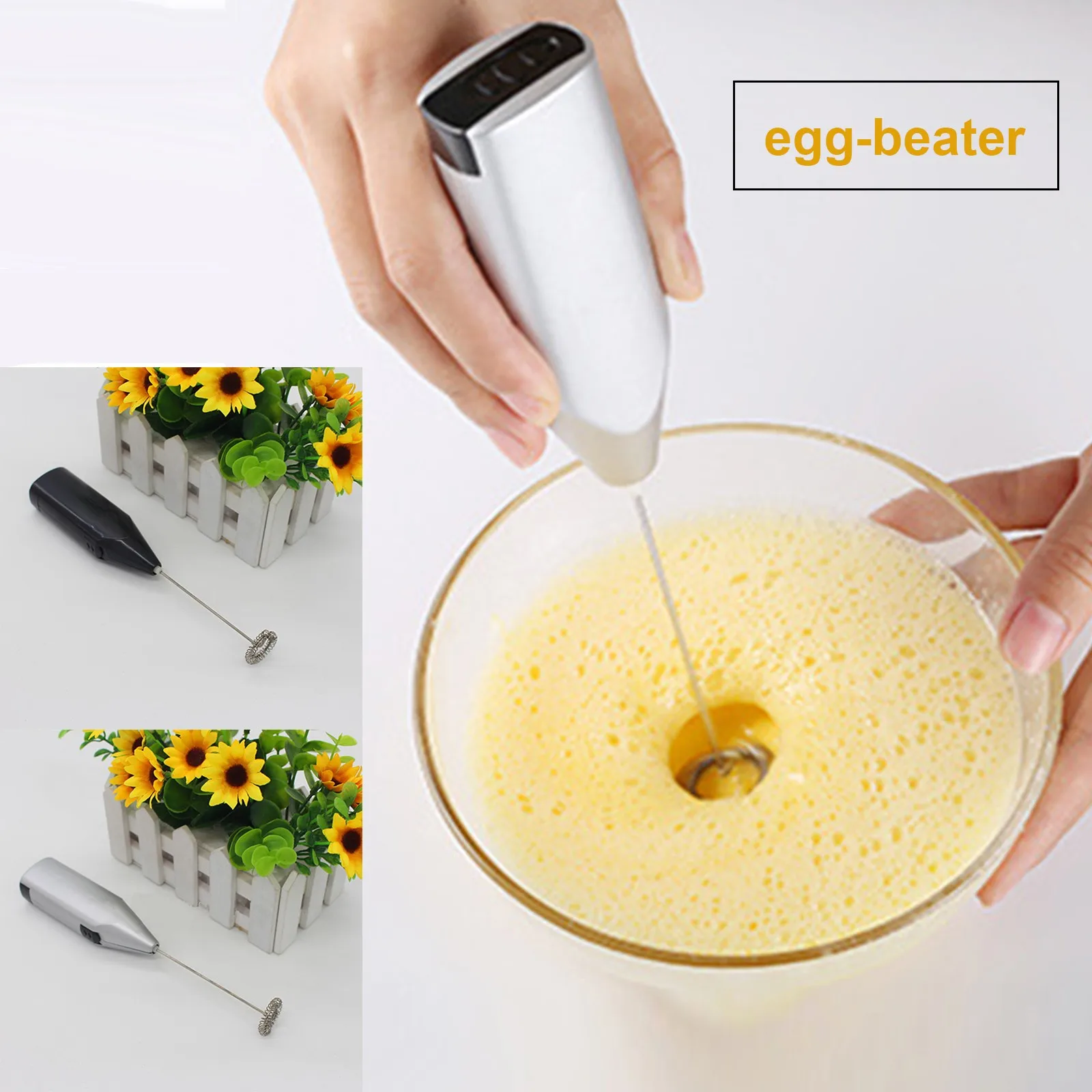 

Milk Drink Coffee Hand Whisk Mixer Electric Egg Beater Frother Foamer Mini Handle Stirrer Practical Kitchen Cooking Tool1PC