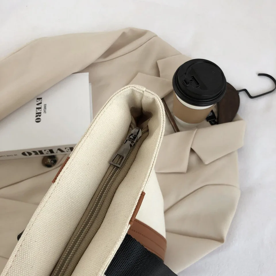 

Women Luxury Designer Handbag Solid Color Wide Strap Messenger Shoulder Bag Ladies Large Capacity Canvas Shopping Bags