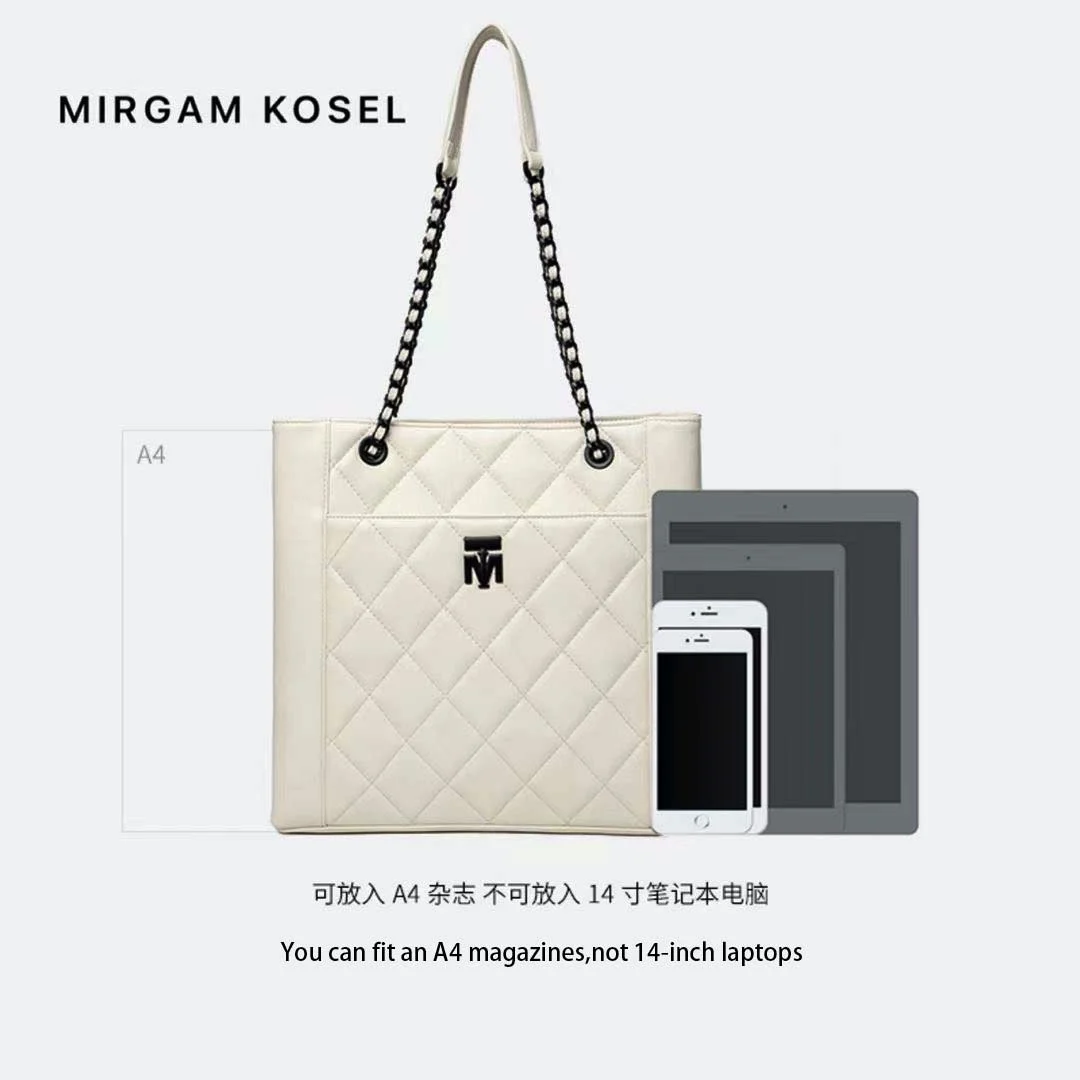 

2021 Brand Ins New White Tote Shopper Bags for Women Chain Shoulder Bags Fashion Minimalist Bag for Girls Luxury Designer Spring