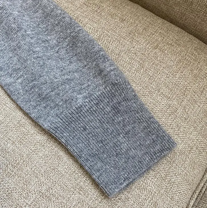 Женский свитер 2020 Ранняя осень с длинными рукавами и V-образным вырезом серый