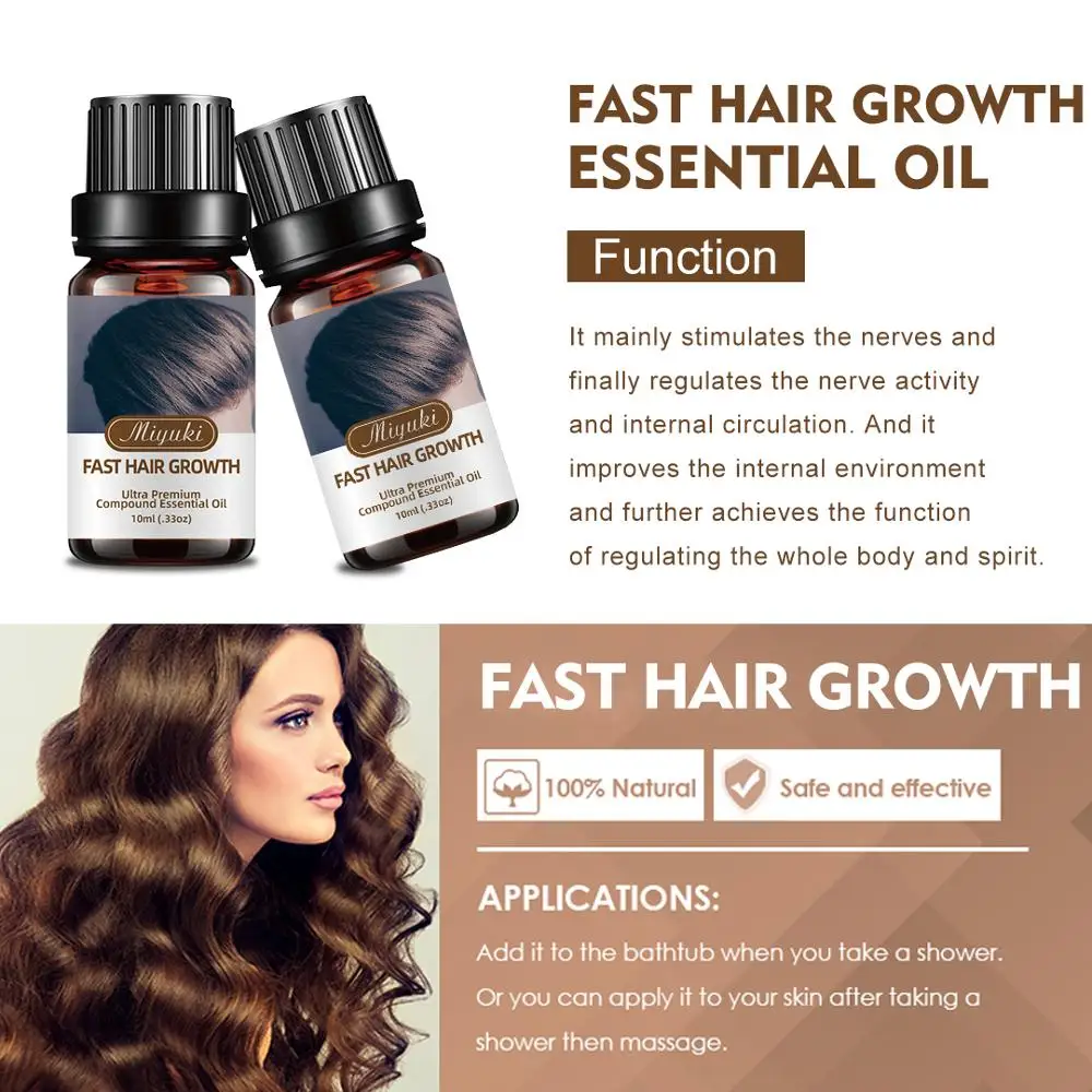 

10ml Fast Hair Growth Essential Oil 10ml Hair Treatment Products Regrowth Ginger Serum Essence Hair Care for Male Female