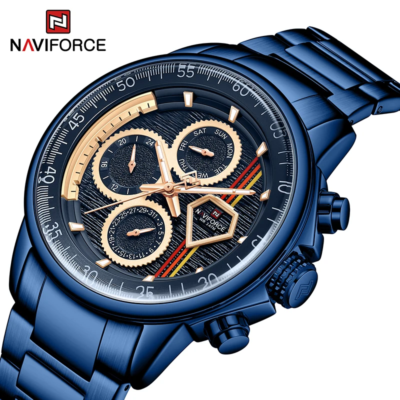 

NAVIFORCE Luxury Brand Men Watch Military Sport Wrist Watches Mens Businees Steel Strap Waterproof Clock Male Relogio Masculino