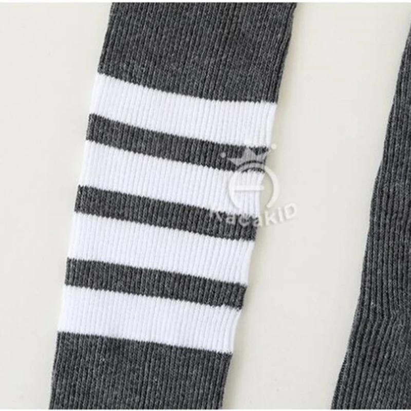 Детские Асимметричные Гольфы до колена с принтом в полоску для девочек | Мать и