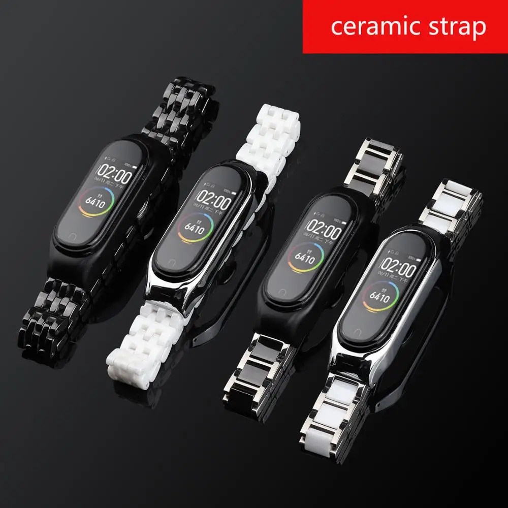 

Ремешок из нержавеющей стали для Xiaomi Mi Band 4, керамический Смешанный Браслет из нержавеющей стали для смарт-часов Mi Band 4