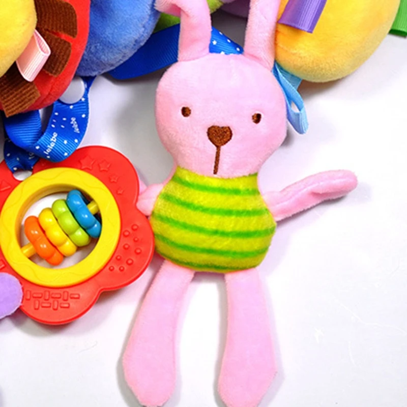 

Removable Hanging Toys Car Seat Toys Bed Around Rattle Bell Infant Baby Plush Toys for Crib Stroller Travel Activity Toy