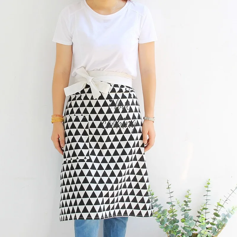 

Half-length apron Baking apron Cafe chef overalls Nordic thick English cotton apron