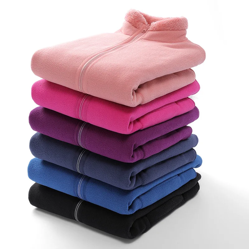 

2022 Autumn Winter Women Warm Plus Size Ski Jacket Coat Female Soft Thermal Coral Fleece Jacket Reversible Polar Fleece Jacket