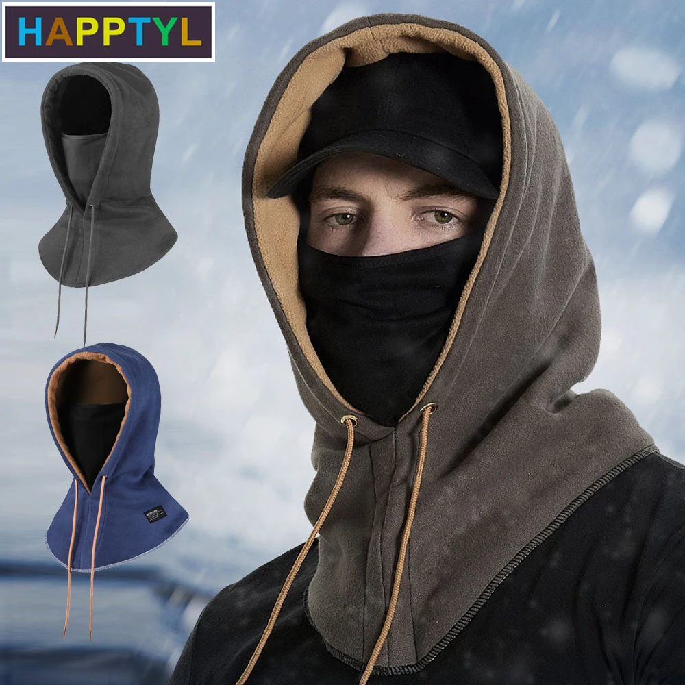 HAPPTYL Зимняя Теплая Лыжная маска флисовая ветрозащитная шапка для спорта на
