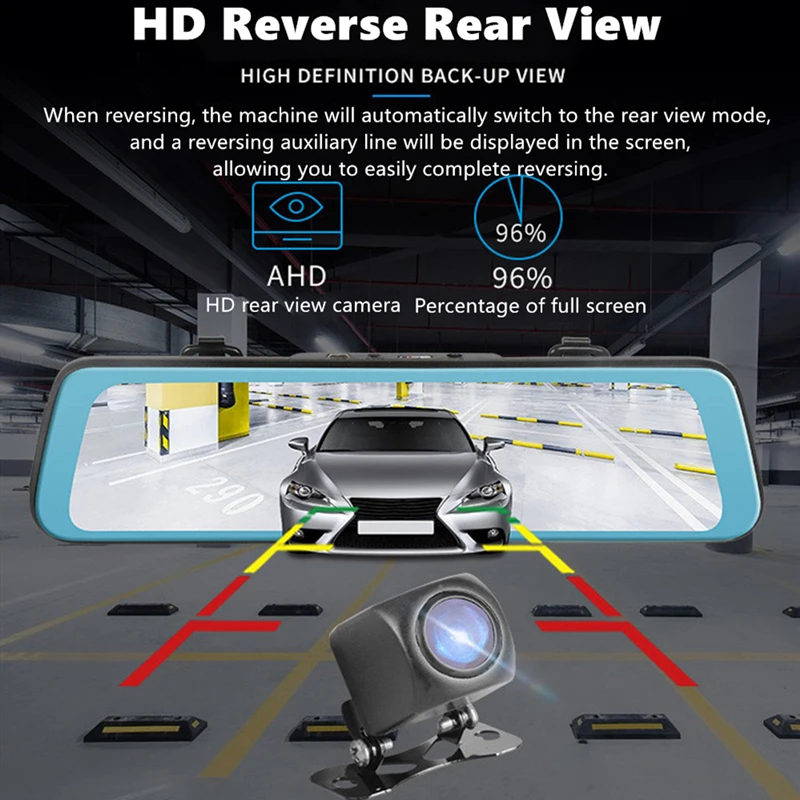 Зеркало видеорегистратор Odare 10 &quot IPS сенсорный экран Full HD 1080P ночное