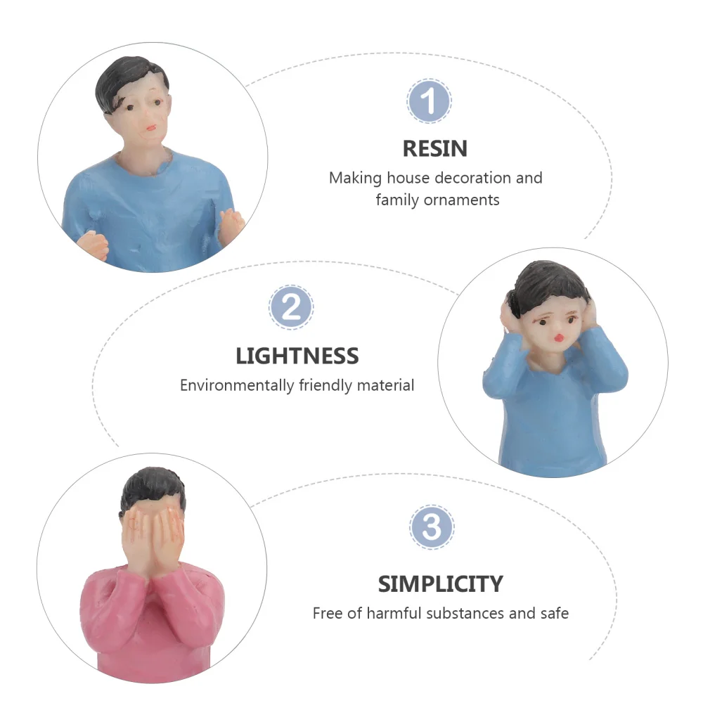 

3pcs Sand Table Character Molds DIY Home Furnishing Toys Simulation Figurines