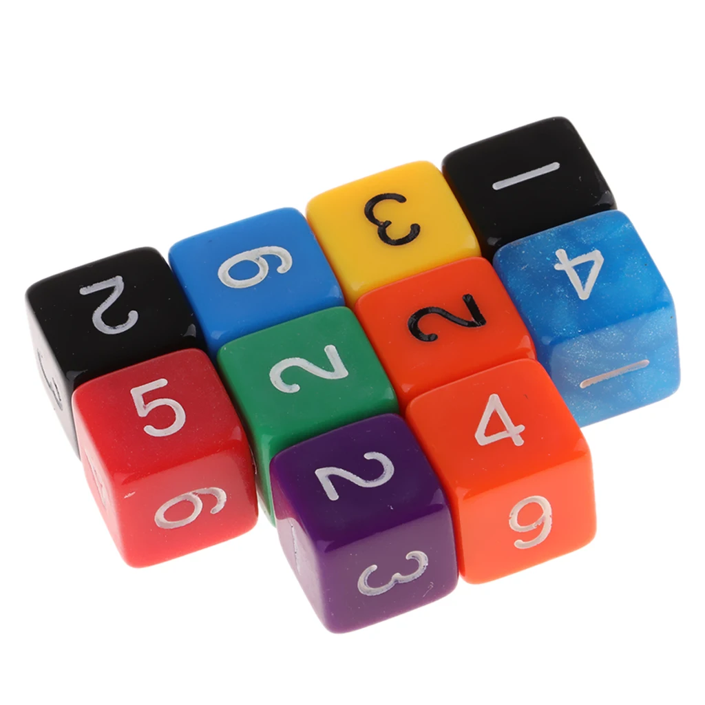 Акриловые Игральные Кости Набор 6 сторонних игральных костей D6 кубики 1 для TRPG D &