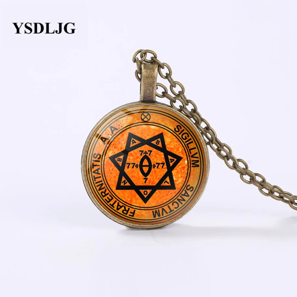 GDRGYB Esoteric ожерелье-Argentum Astrum Sun Seal Thelema-оккультное ожерелье с подвеской Aleister Crowley |