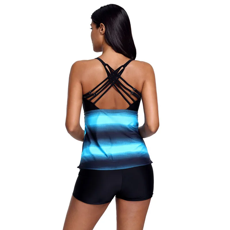 MUOLUX купальник женский из двух частей Танкини шорты 2021 винтажный принт пуш-ап