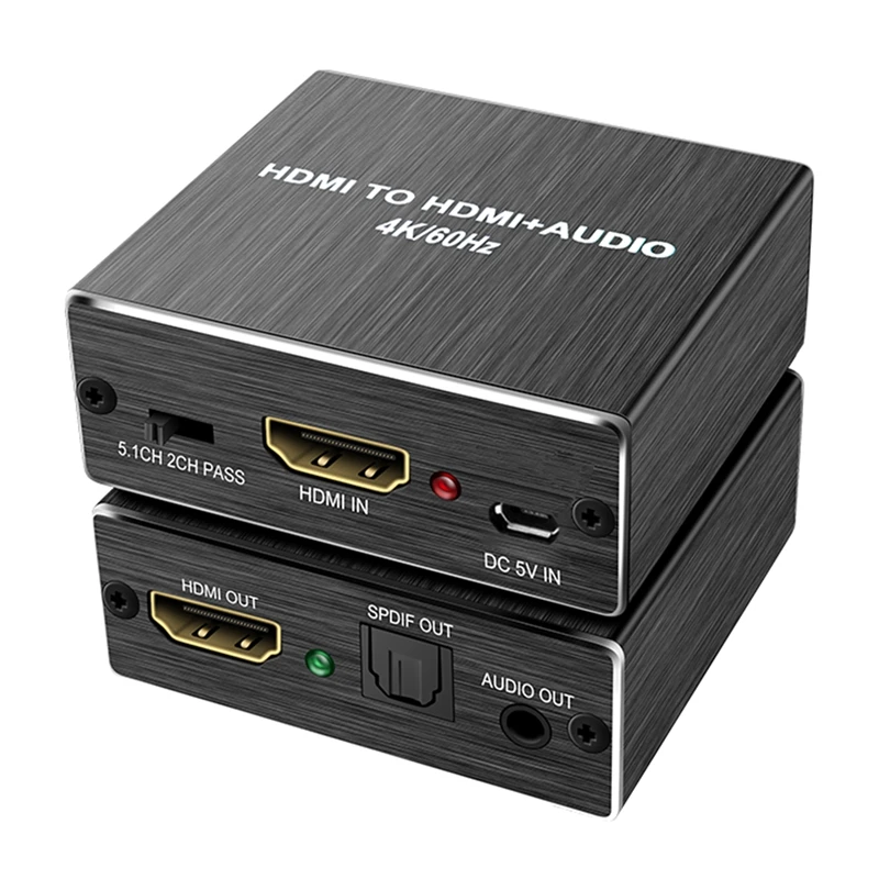 

4K 60Fps аудио экстрактор HDMI-совместимый стереоэкстрактор преобразователь Оптический TOSLINK SPDIF + 3,5 мм аудио сплиттер адаптер