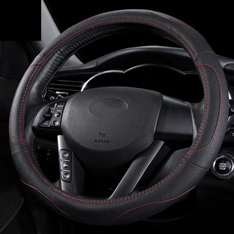 

Car D Shape Steering Wheel Cover Universal Volant Braid on the Steering-wheel Fashion Non-slip Funda Volante Auto Car Styling