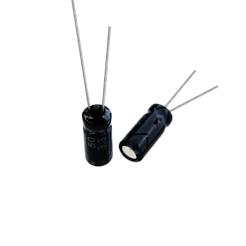 

50pcs 3.3uF 50V 3.3MFD 50Volt 4*7mm Aluminum Electrolytic Capacitor Radial 3.3mf50v 3.3uf50v 50v3.3mf 50v3.3uf