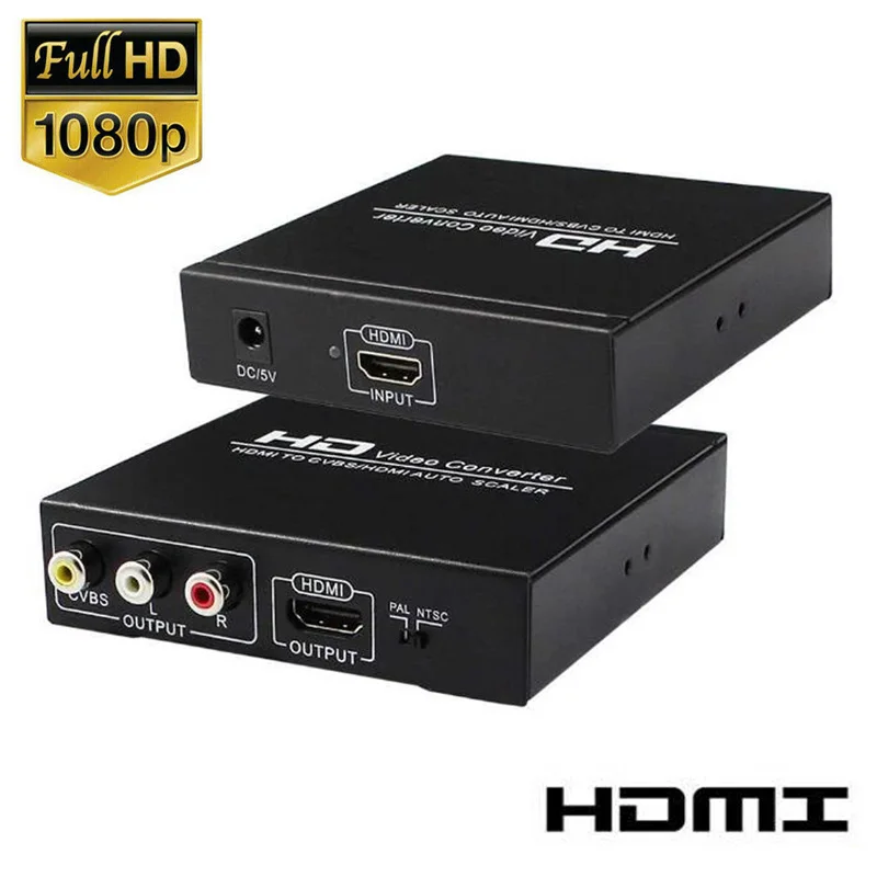1080P HDMI в AV конвертер Scaler RCA сплиттер 2 1 для PS4 Apple TV DVD STB|Кабели HDMI| |