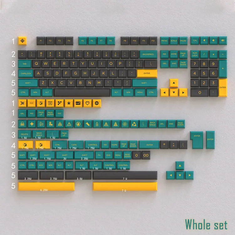 OSA Keycaps Marrs green PBT двухцветное литье под давлением подходит для большинства
