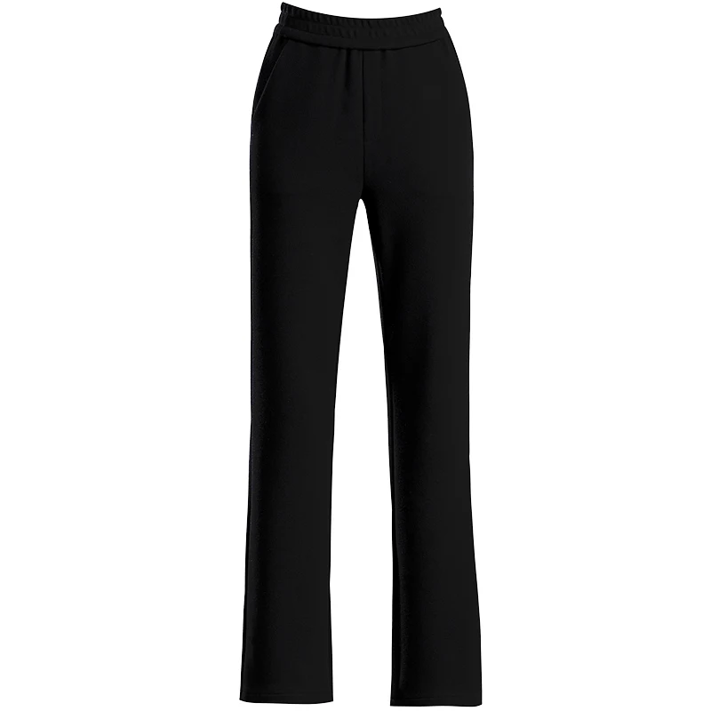 

Shangege black elastic high waist flared wide leg long casaul pants spring autumn free shipping