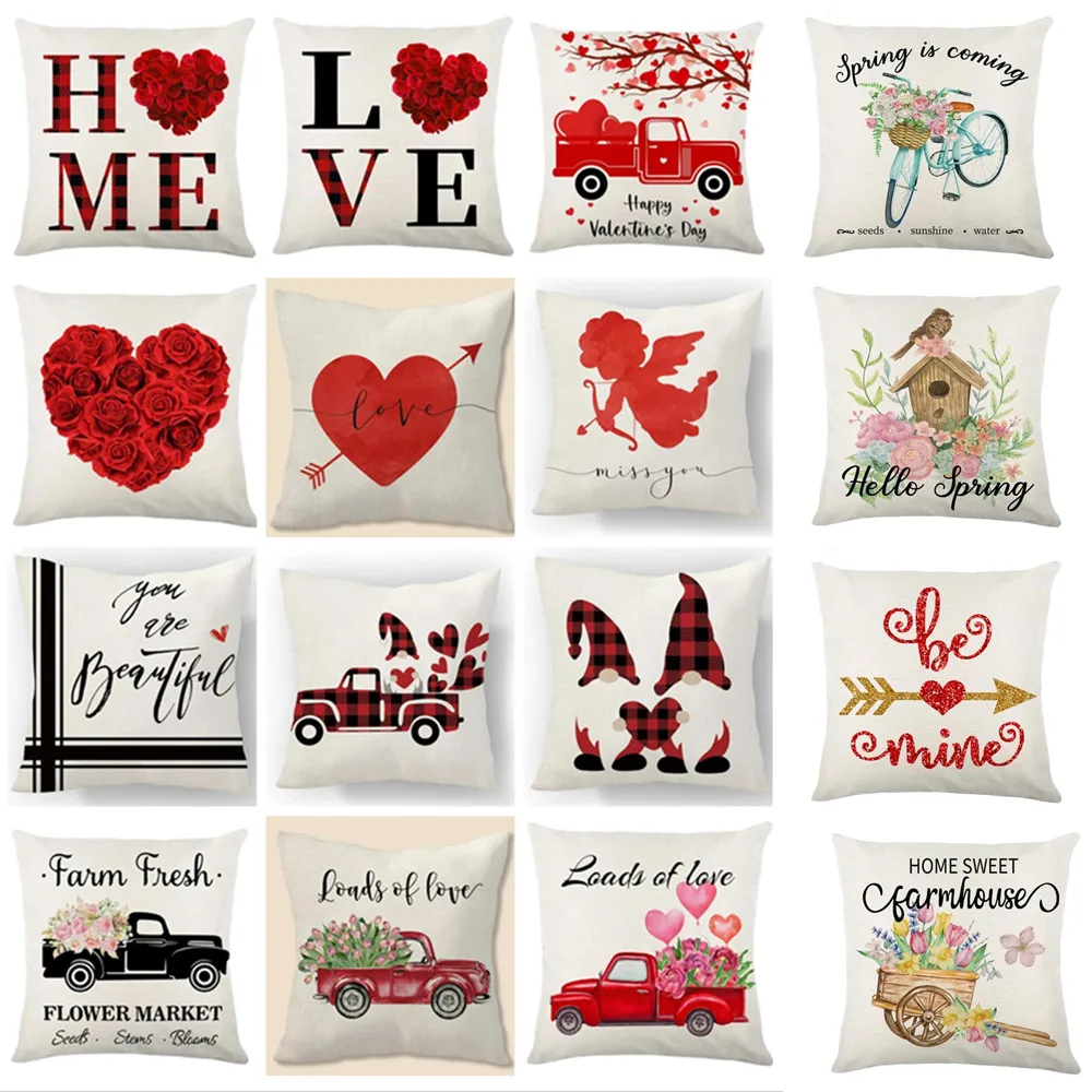 

Love Home Pillow Case Nordic Simple Envelope Letter Printing Office Pillow Case Sofa Cushion Home C077