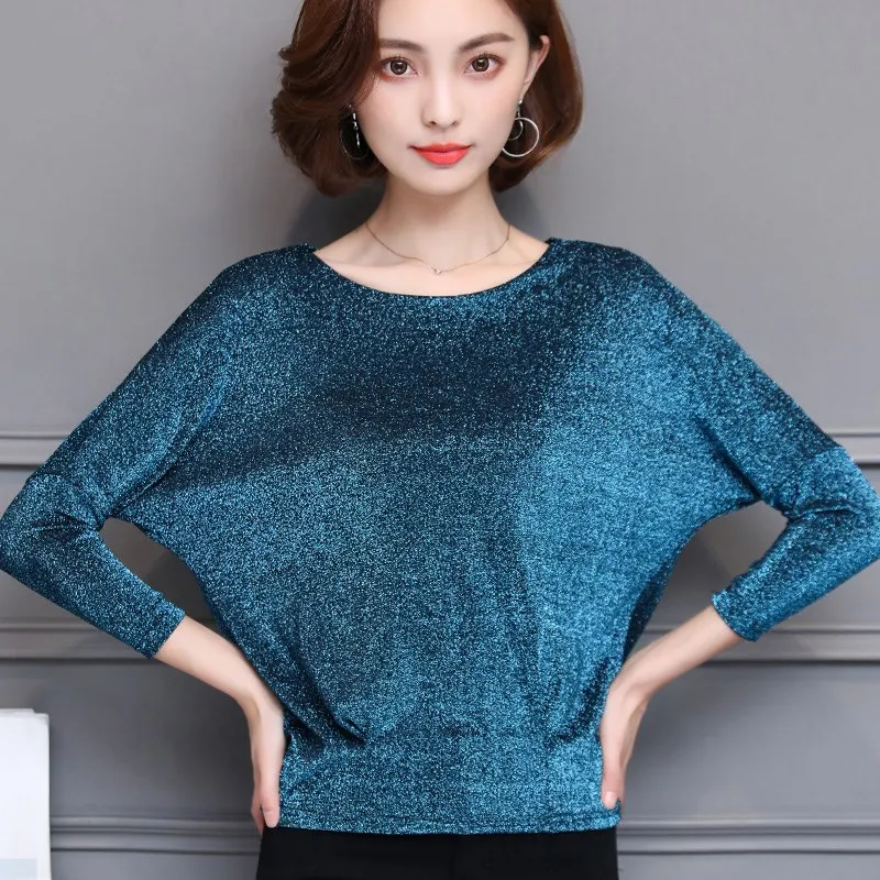 Блестящая блузка с блестками Женская туника модные женские блузки 2020 черные