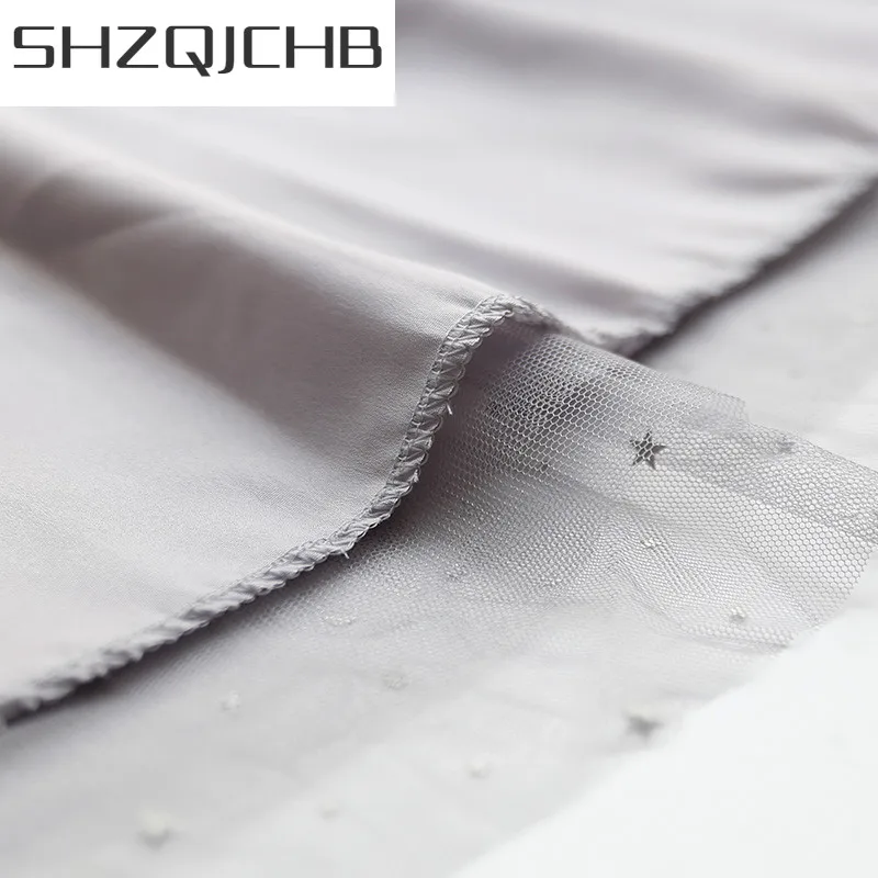 

SHZQ Womens Fashion 2021 Tulle Skirts Spring Long Beautiful Star Skirt Office Ladies Elegant Clothing Female Mesh Cloth LWL211