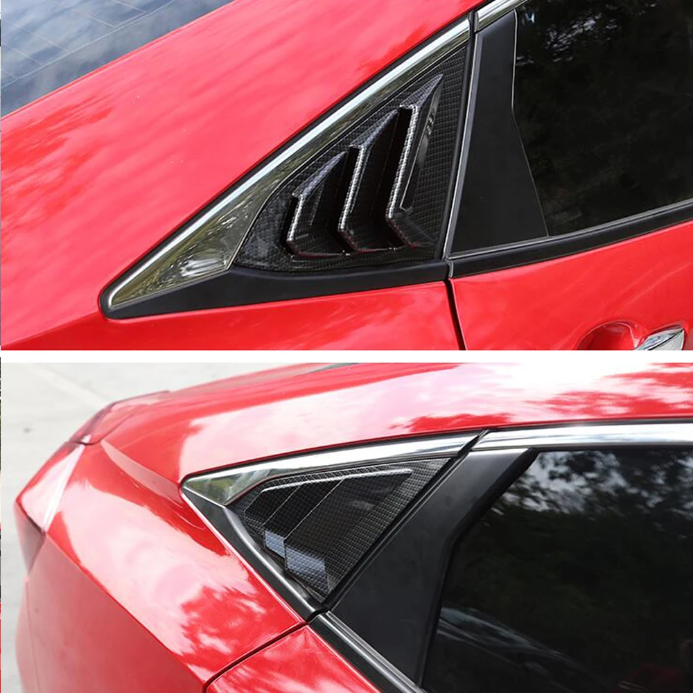 

Free Shipping Rear Window Quarter Side Vent Window Louvers Scoop Cover For Honda Civic 10th 2016 2017 Car-styling Parts