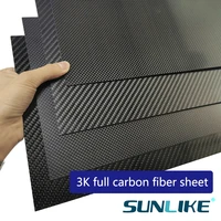 400x500mm thickness 1 1 5 2 2 5 3 4 5 6 8 10mm full 3k carbon fiber plate board sheet for rc model plain twill